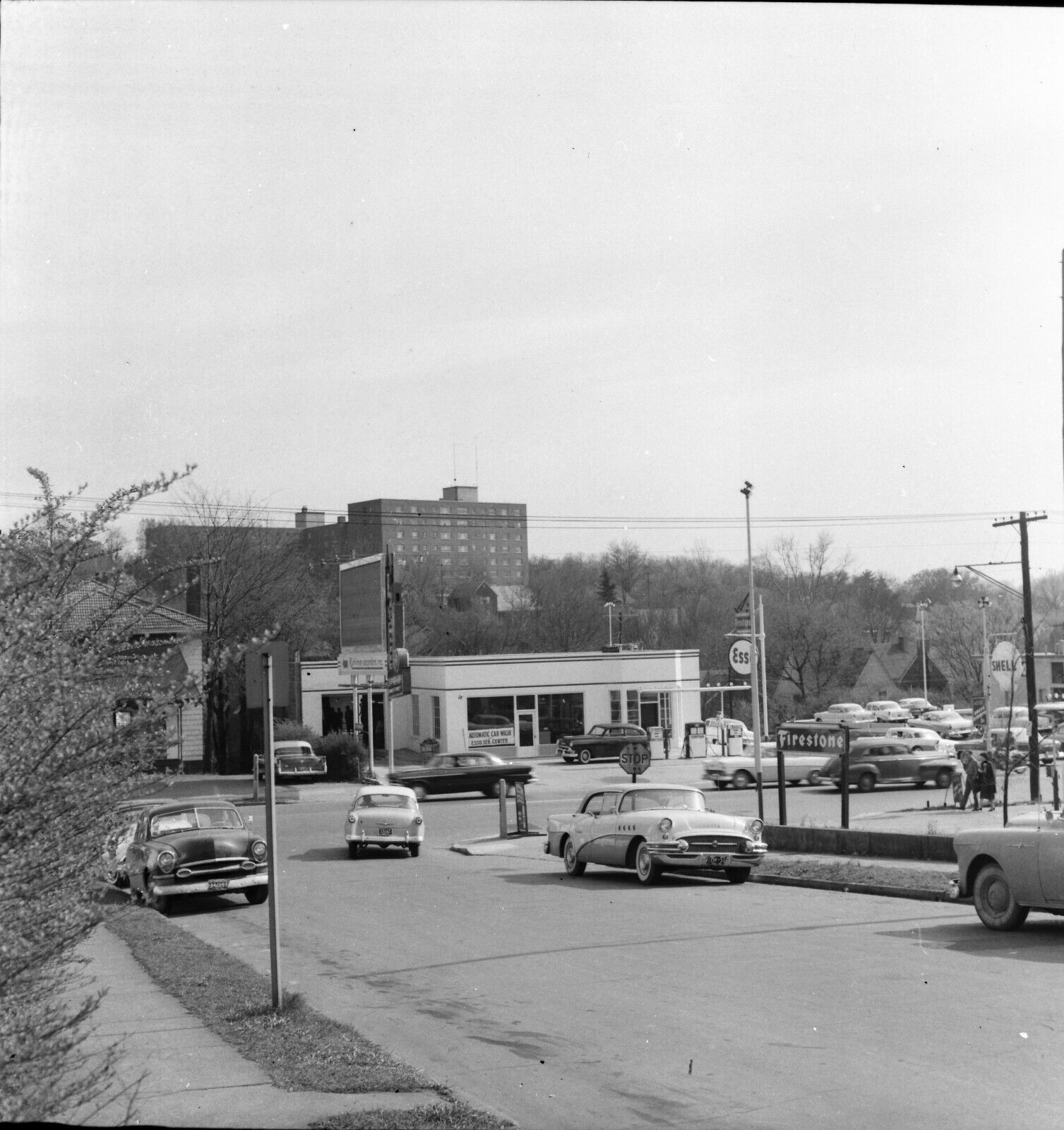 1954 Photo Negative Knoxville Tennessee Esso Gas Station