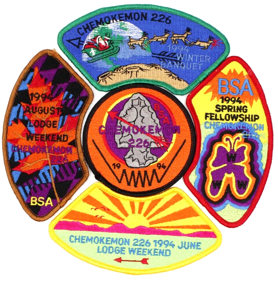 RARE FULL 1994 Event Set Chemokemon Lodge 226 Sinnissippi Council Patches WI OA