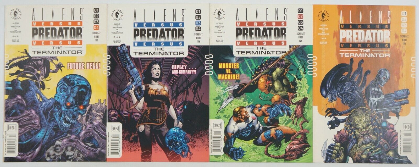 Aliens versus Predator vs Terminator #1-4 VF/NM complete series - all newsstand
