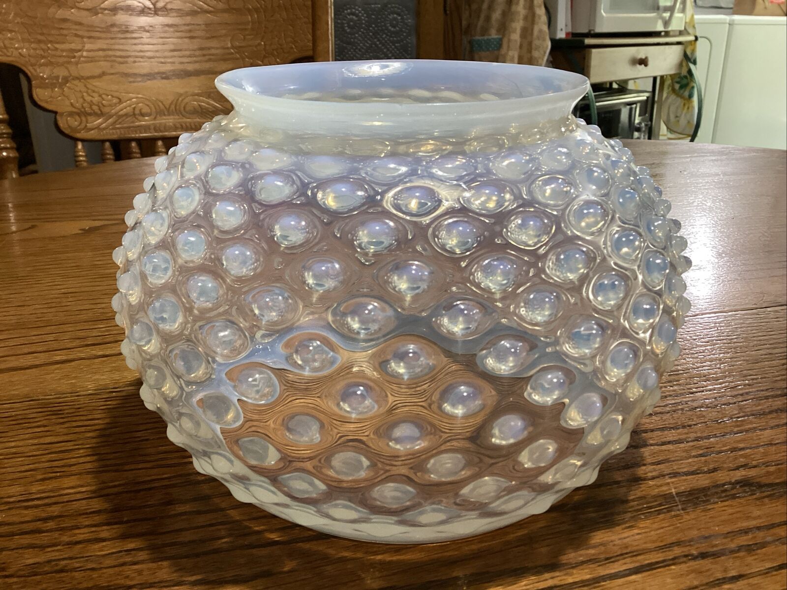 'Antique'  Victorian Hobnail, Opalescent, Lamp Globe 