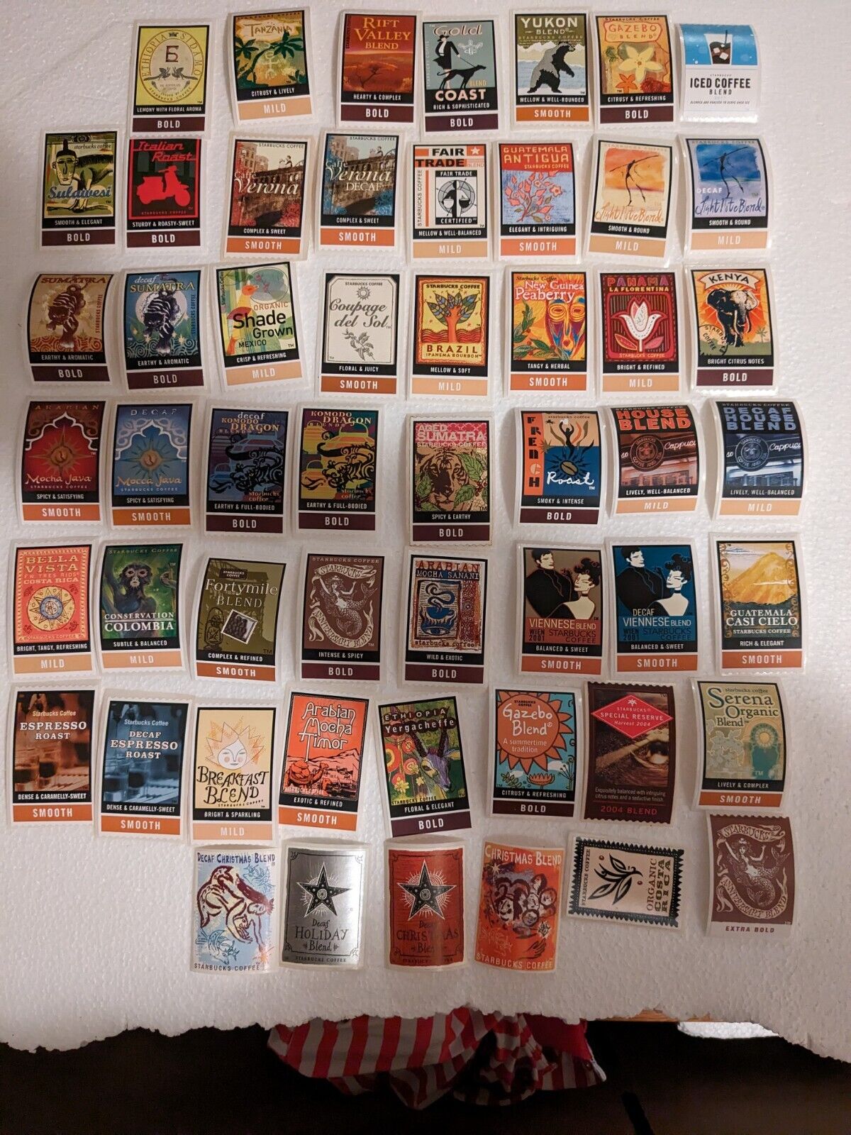 Lot Of Over 70 Starbucks Vintage Coffee Stamps Stickers