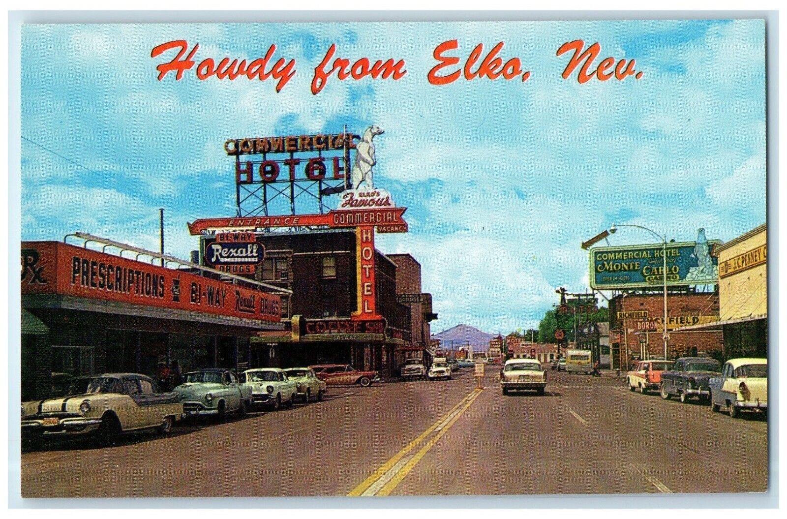 c1960 Old West Modern Splendor Silver State Stampede Rodeo Elko Nevada Postcard