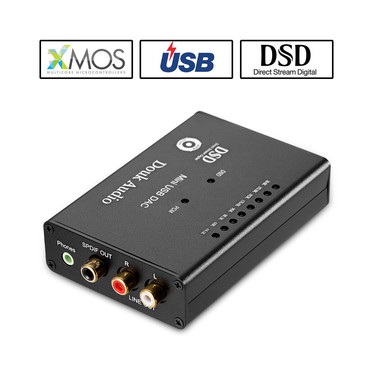 AK4490 XMOS USB DAC Audio Decoder COAX SPDIF Converter Headphone Amp DSD PCM384K