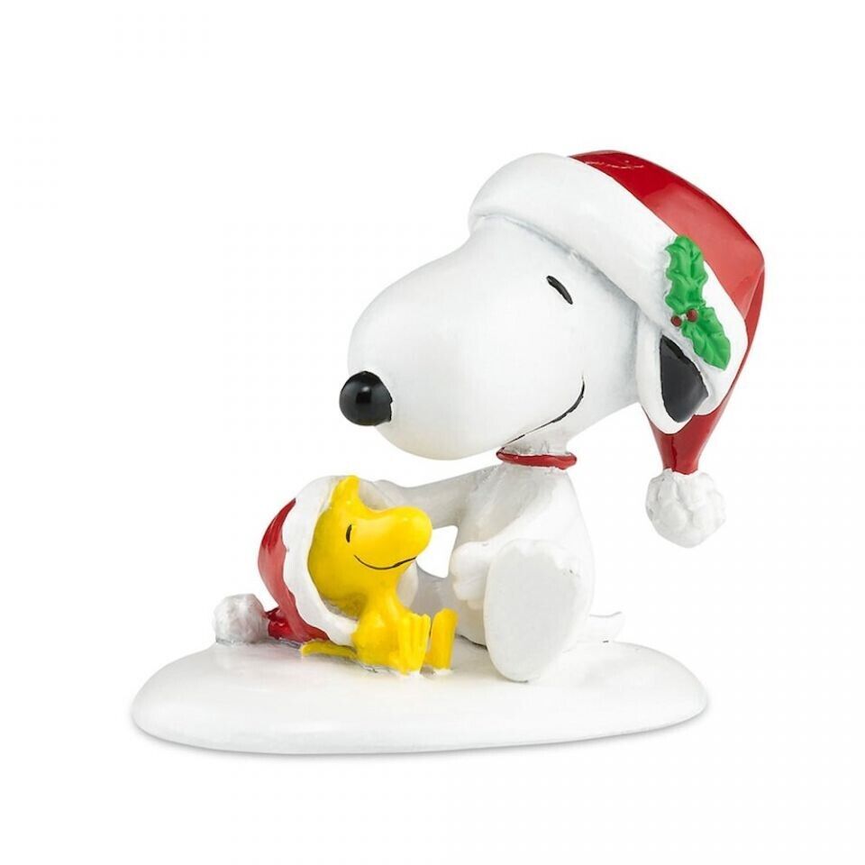 Dept 56 HAPPY HOLIDAYS SNOOPY AND WOODSTOCK Peanuts Village 809414 BRAND NEW