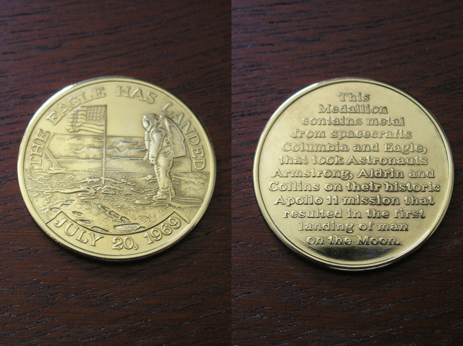 Flown Apollo 11 medal, **GOLD VIP EDITION** , MFA, VERY RARE 