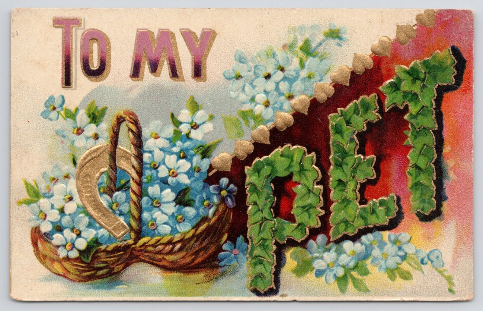 To My Pet Large Letter Greeting Posted Embossed Divided Back Postcard