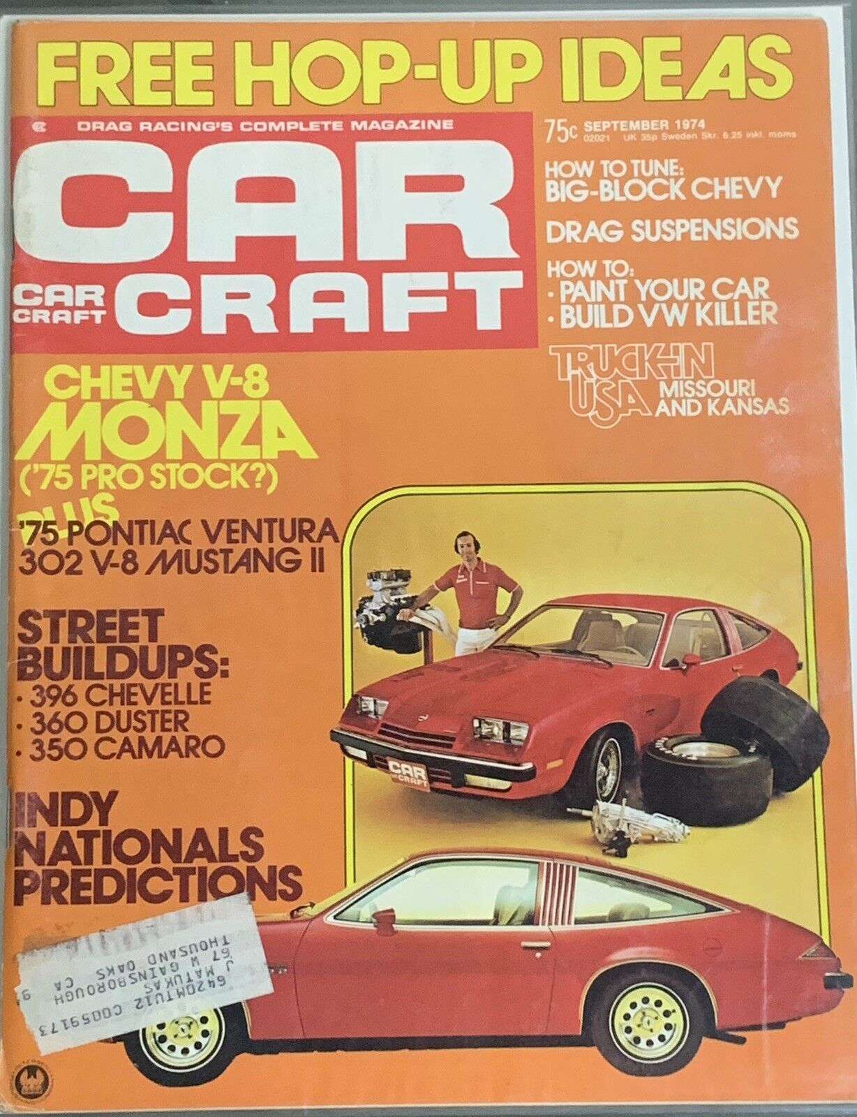 September 1974 Car Craft Husqvarna 400 WR 1975 Ventura 1975 Mustang Opel 1900