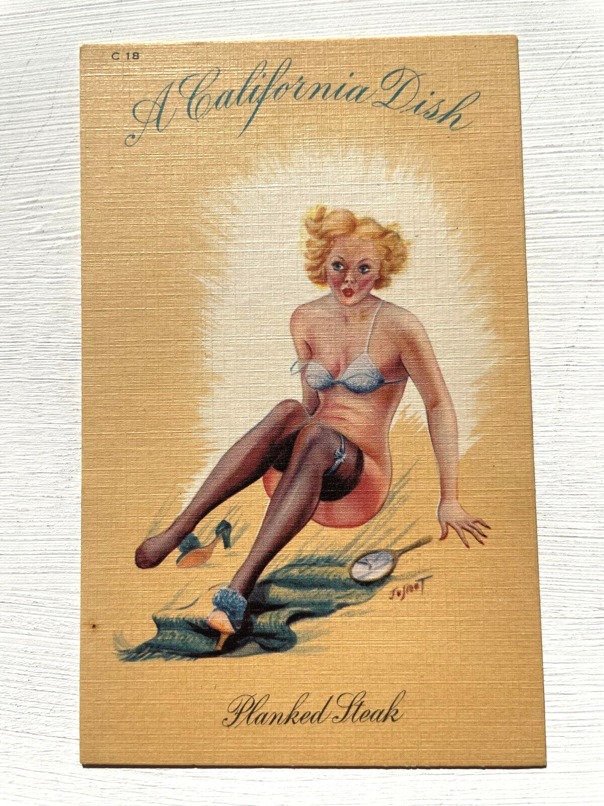 Vintage 1940's Pinup Girl Picture Mutoscope Card- A California Dish