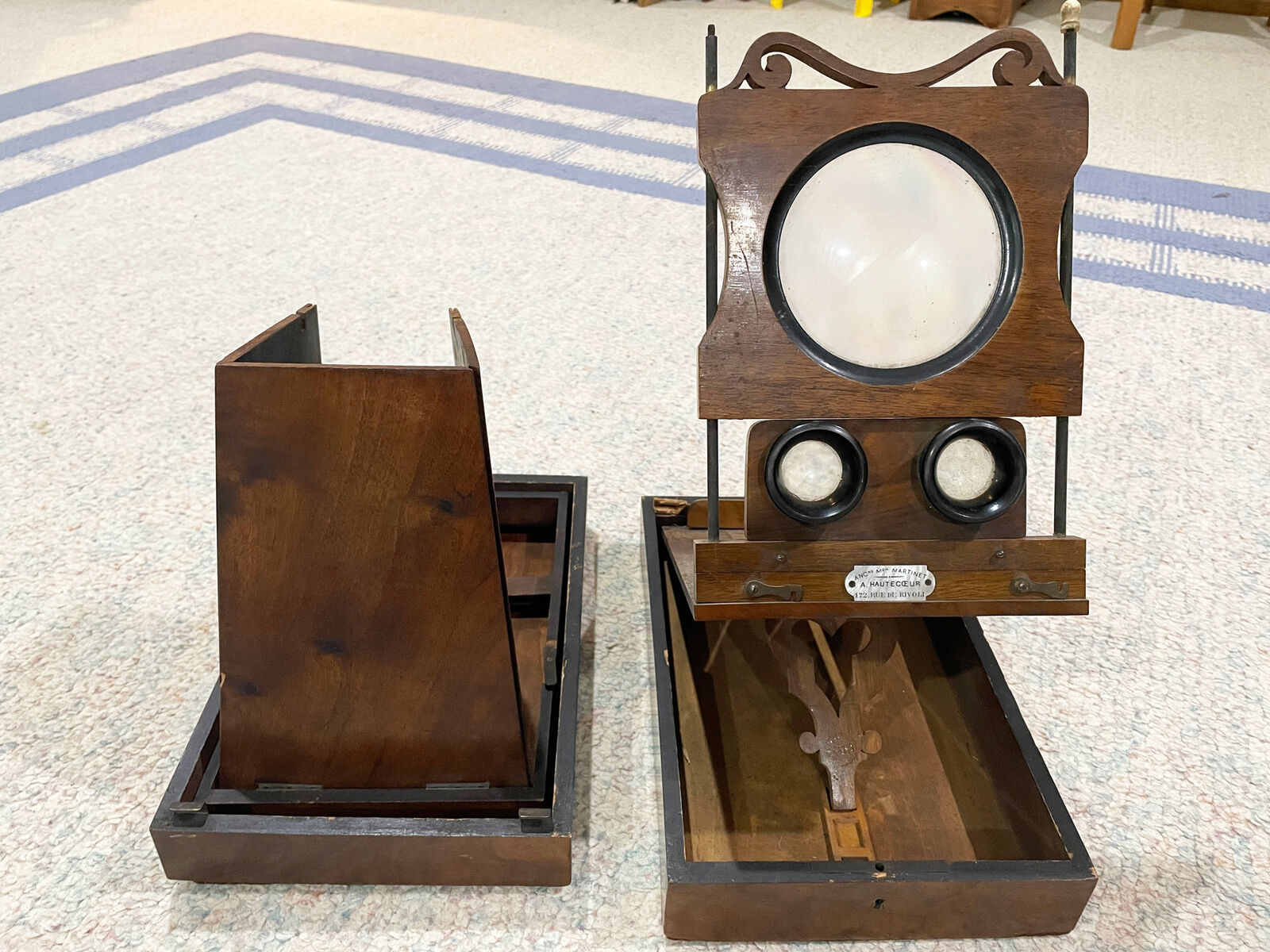 Antique FRENCH FOLDING STEREOSCOPE VIEWER