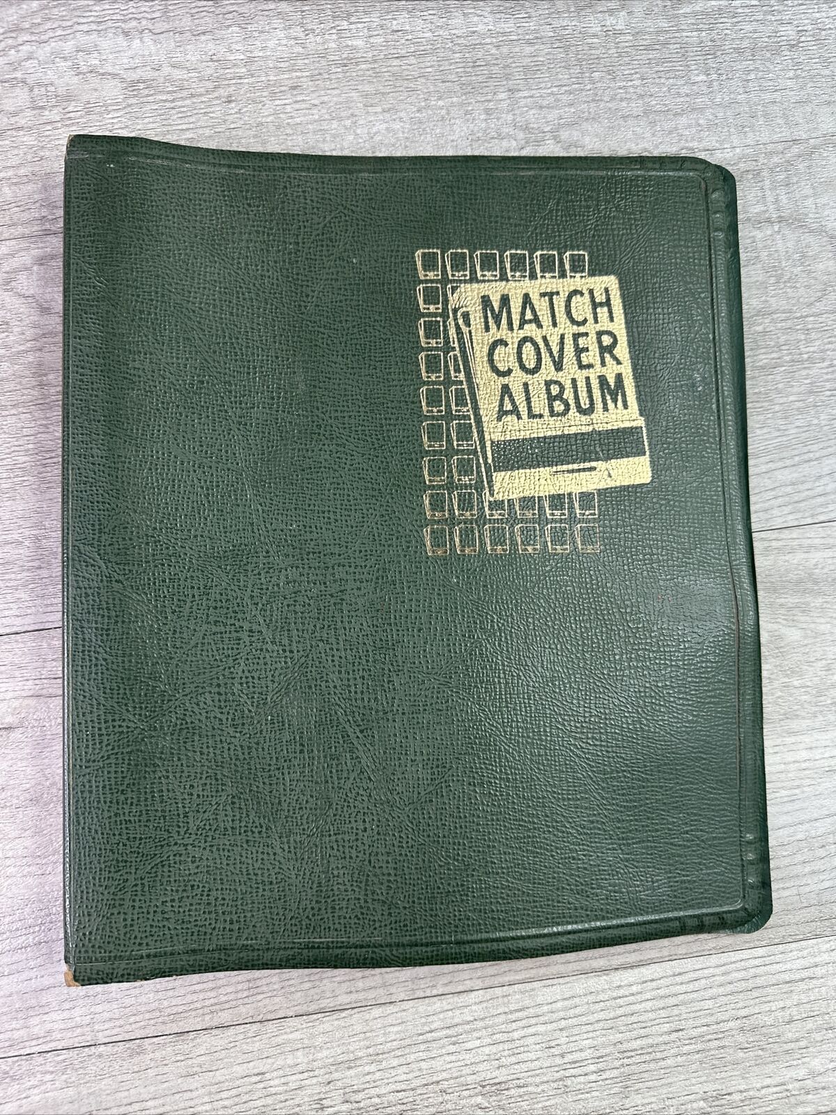 Vintage Green Match Cover Album with 53 Matchbook Covers Included