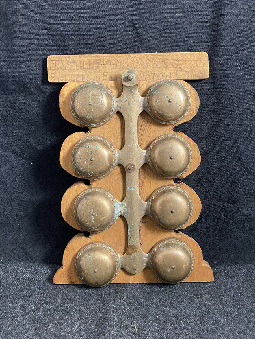 N.N. Hill Brass Co. RARE Antique Bicycle Bells Early Sample USA 1887 19th C Folk