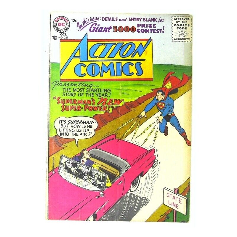 Action Comics (1938 series) #221 in Fine minus condition. DC comics [b%