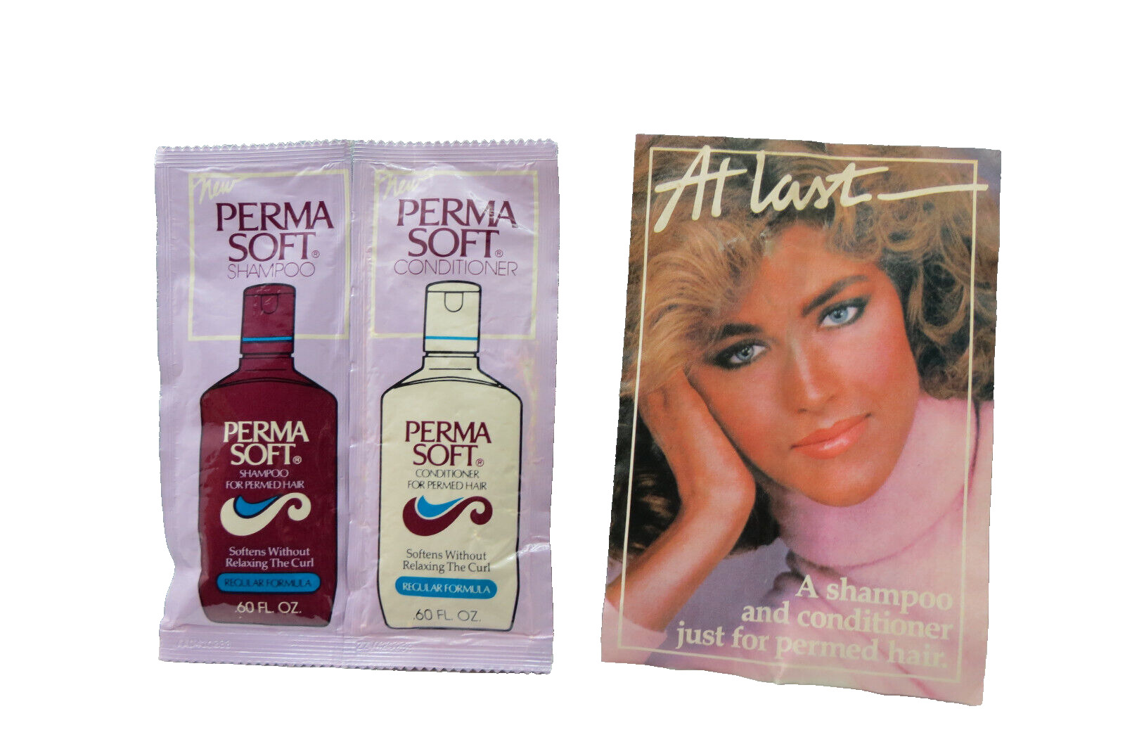 Vintage Perma Soft Sample Packs & Coupon 1984 Collectible Print ad with Samples