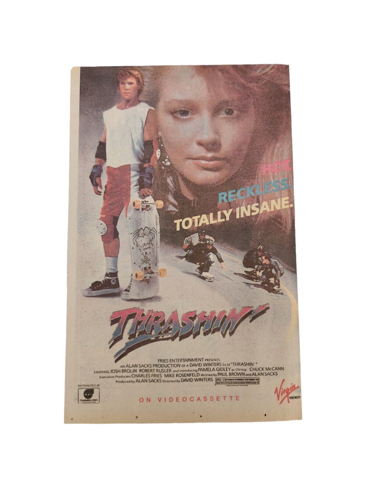 PRINT AD 1988 THRASHIN\' Skateboard Movie Comic Book Size Original & Authentic 
