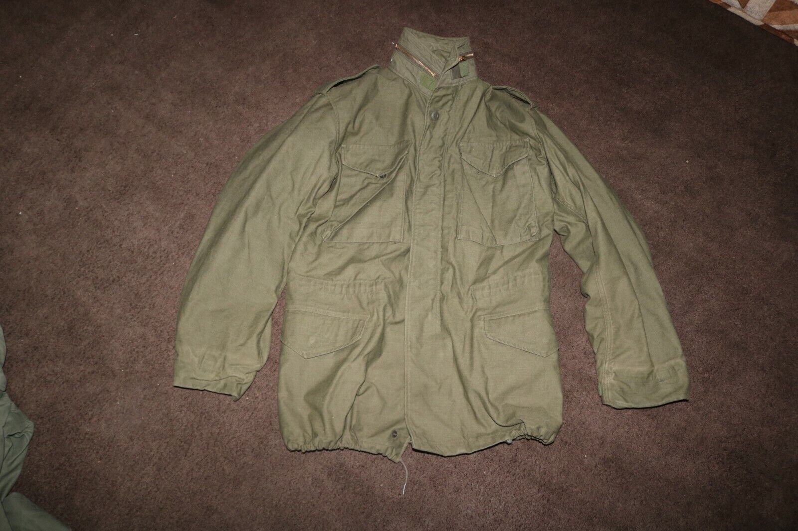 Excellent + clean USGI OD M1965 M65 field jacket coat 1970s sz Small Long S