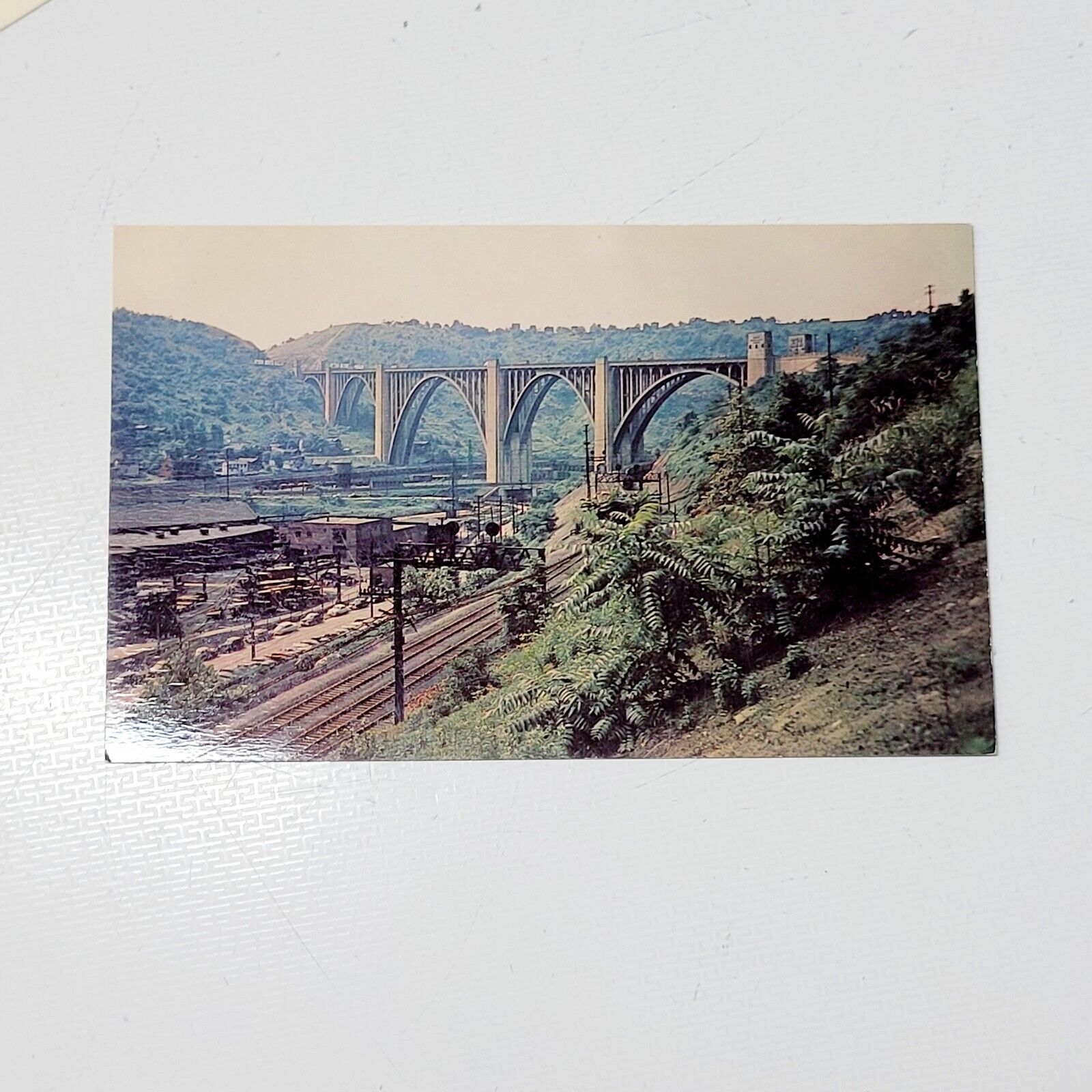 Westinghouse Bridge Historical Birds Eye View Railroad Railway Tracks Postcard