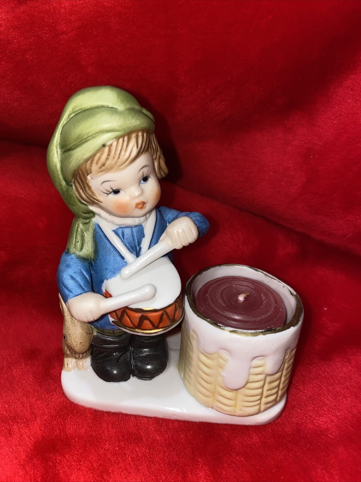 Vintage Christmas Luvkins Little Drummer Boy Figurine Candle Holder JASCO 1978