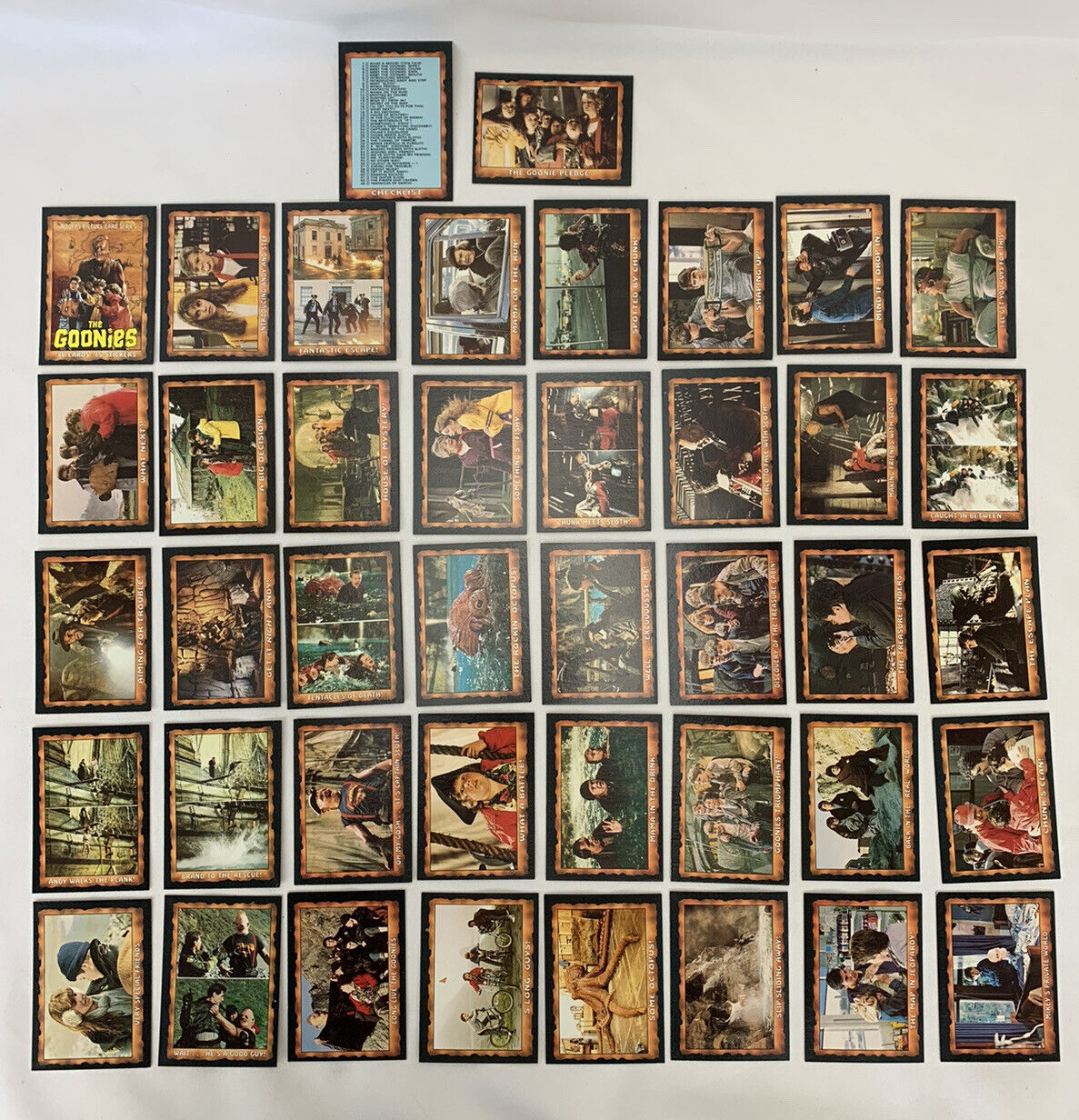 42 Goonies Cards - 1985 No Repeats - In Protective Case - See Card List