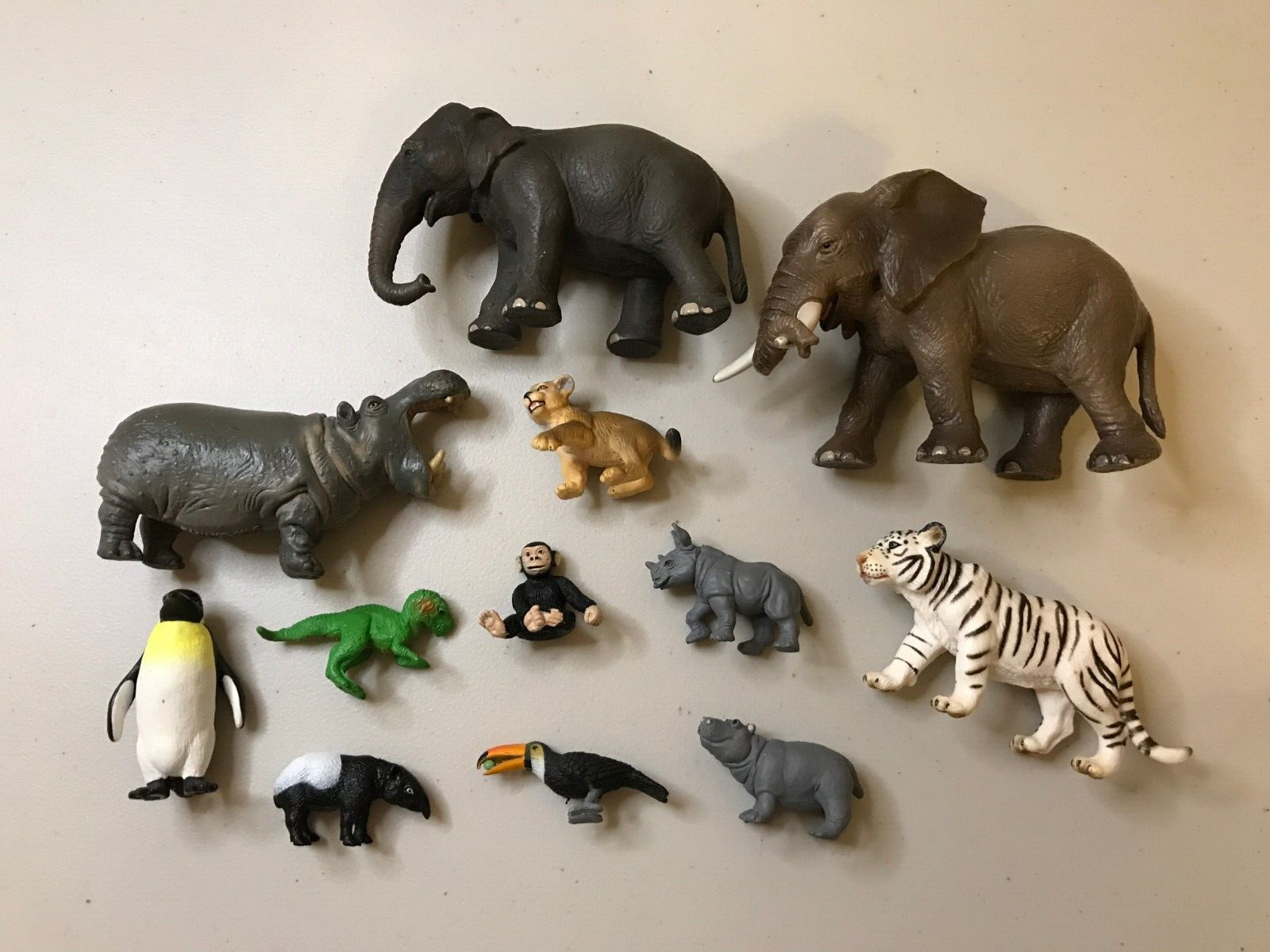 Schleich and Safari Wild Animal Figures Lot of 12 Elephant Hippo Tiger Penguin
