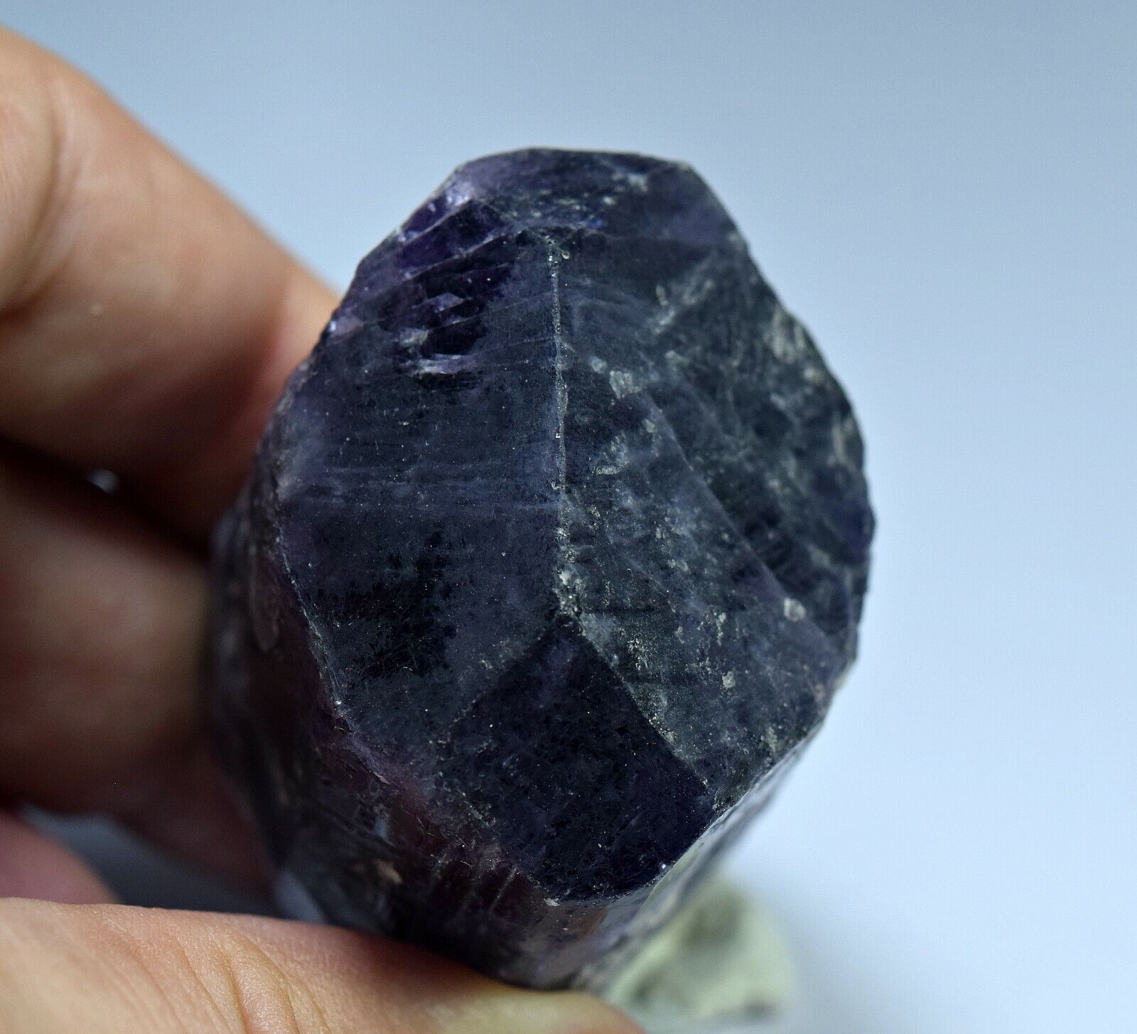 112 Gram Top Quality  Fluorescent Terminated Purple Scapolite Crystal @Badakhsha
