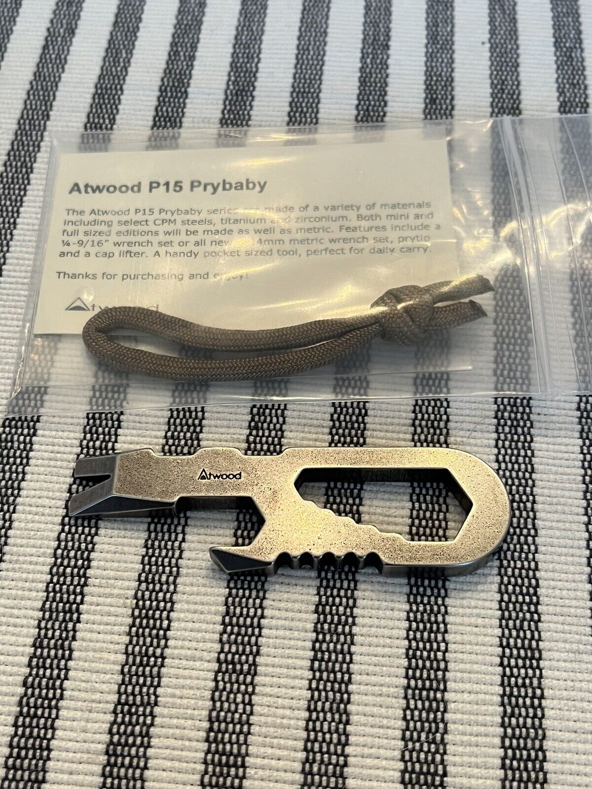 Peter Atwood P15 Prybaby Raw Bar Roid EDC Pry Tool Rare