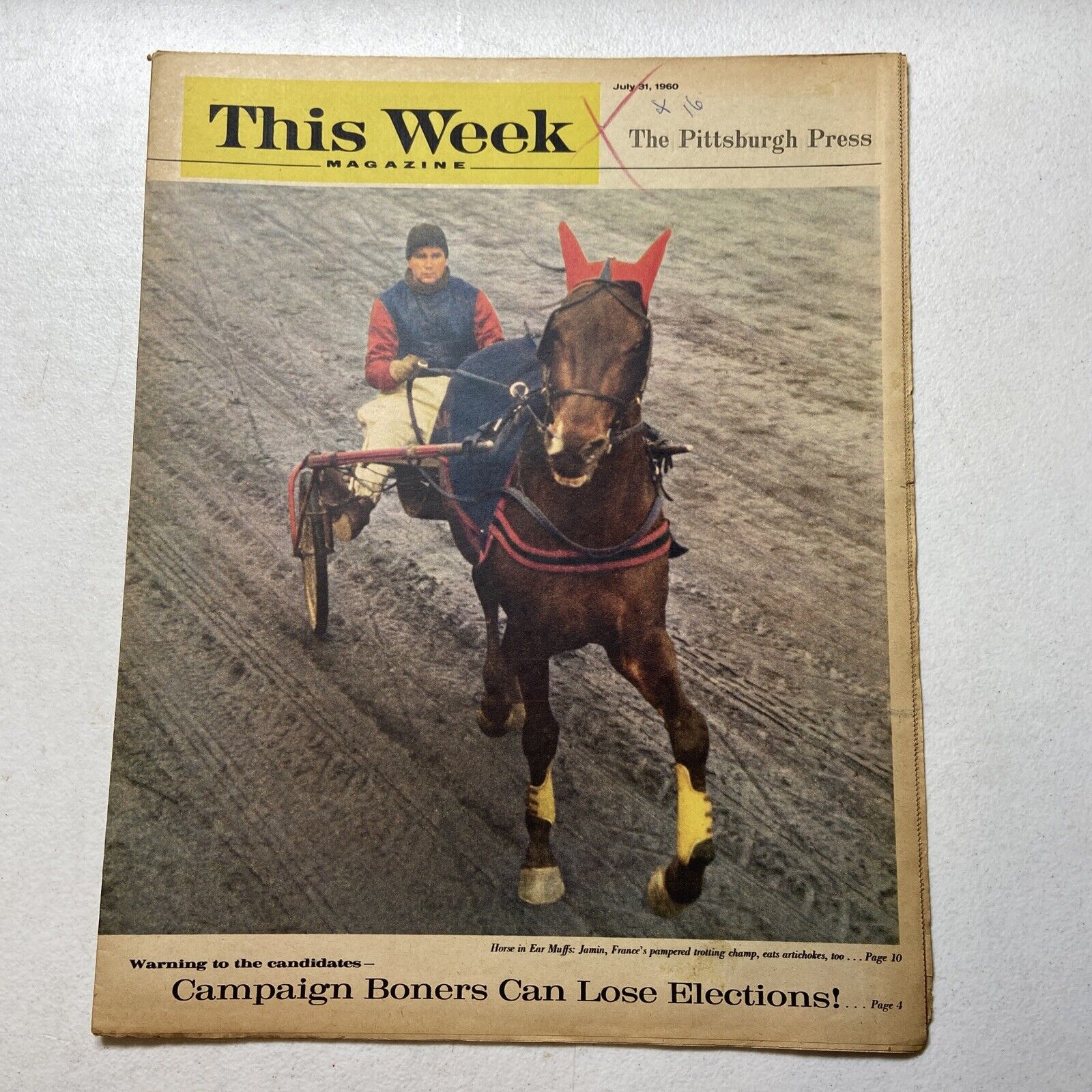 THIS WEEK Magazine - July 31, 1960 - French Horse Jamin, June Lockhart