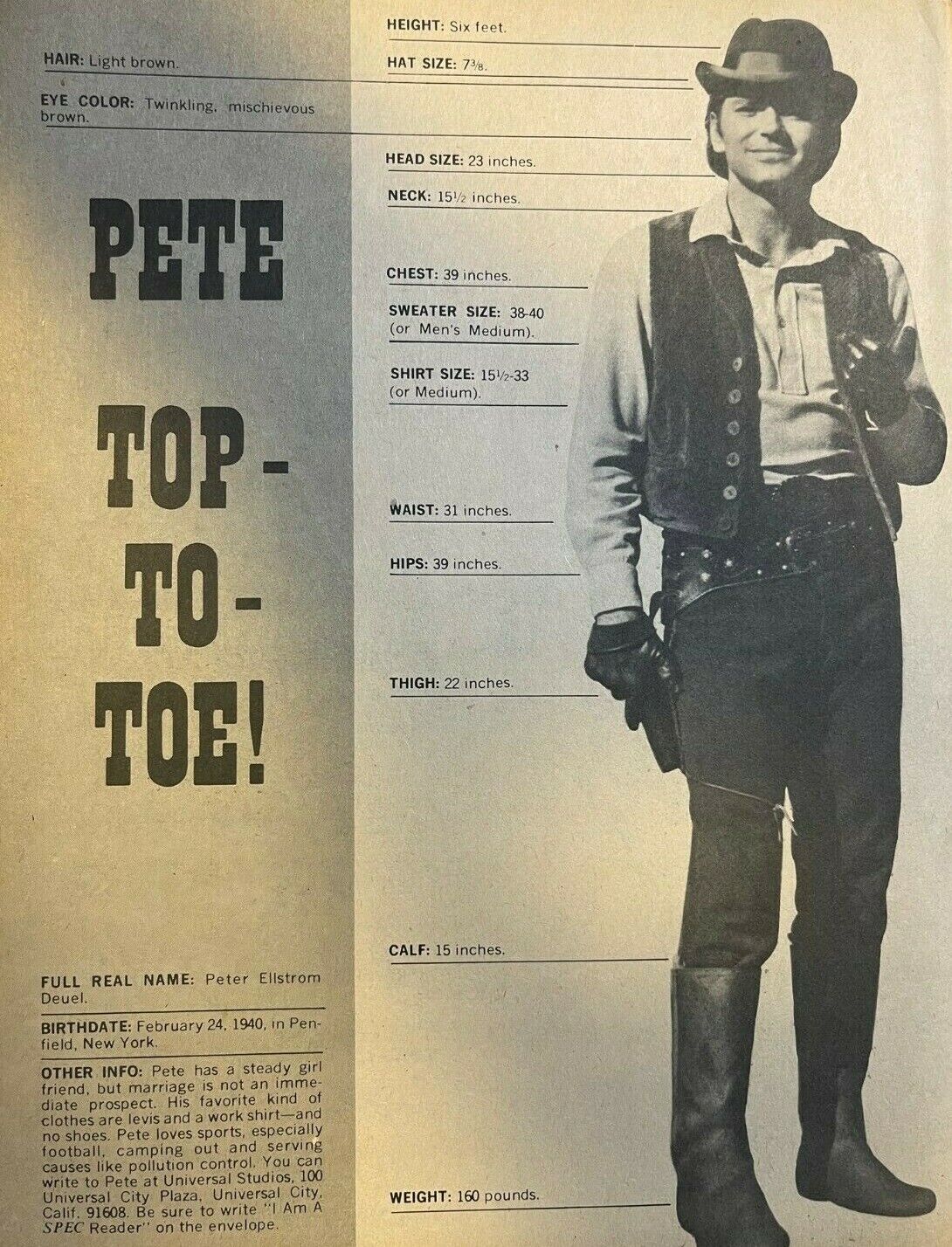 1971 Actor Pete Duel Alias Smith & Jones