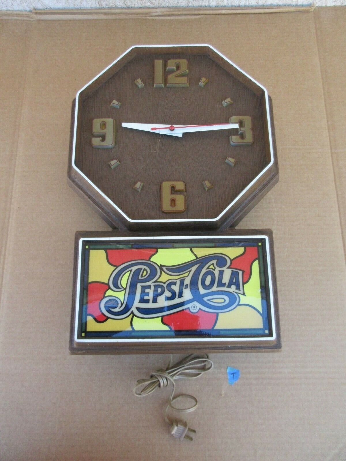 Vintage Pepsi Cola Hanging Wall Clock Sign Advertisement  T