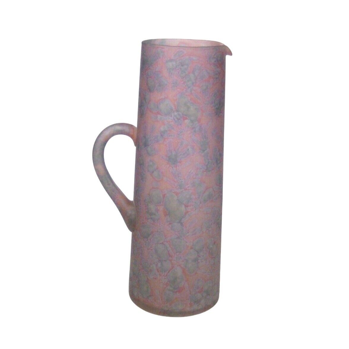 Vintage Rueven Nouveau Art Glass Vase Pitcher 10 Tall Hand Painted Pitcher Vase