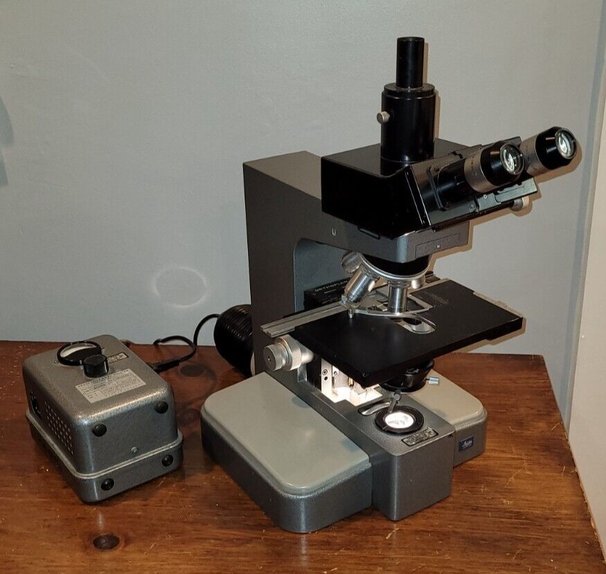 Antique Microscope - Leitz Wetzlar Orthoplan & Transformator -5 Objectives