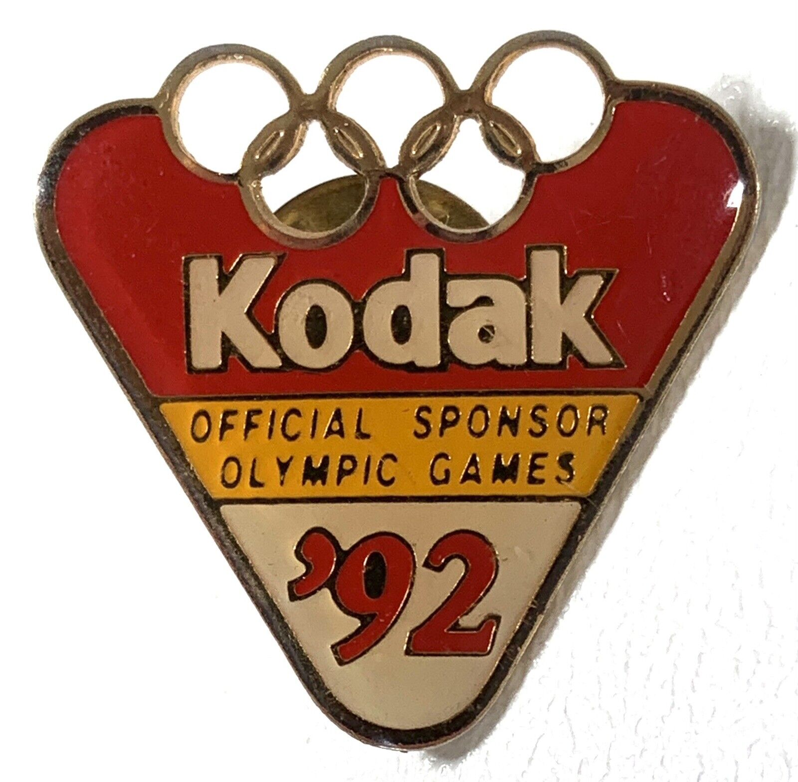 Vtg 1992 KODAK Official Sponsor Of Olympic Games Barcelona Spain Pinback Pin
