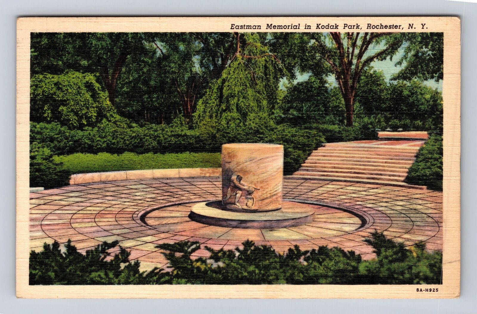 Rochester NY-New York, Eastman Memorial In Kodak Park, Vintage c1938 Postcard