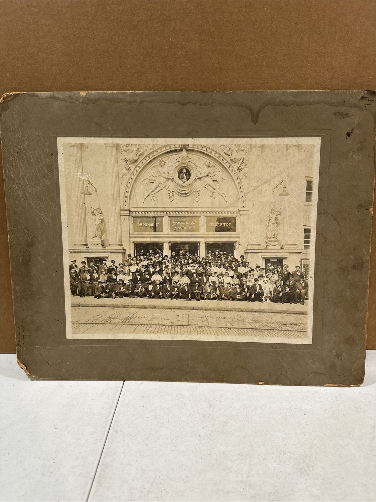 Paramount Theatre Roanoke Virginia Antique Photograph Large Cabinet Card 1915