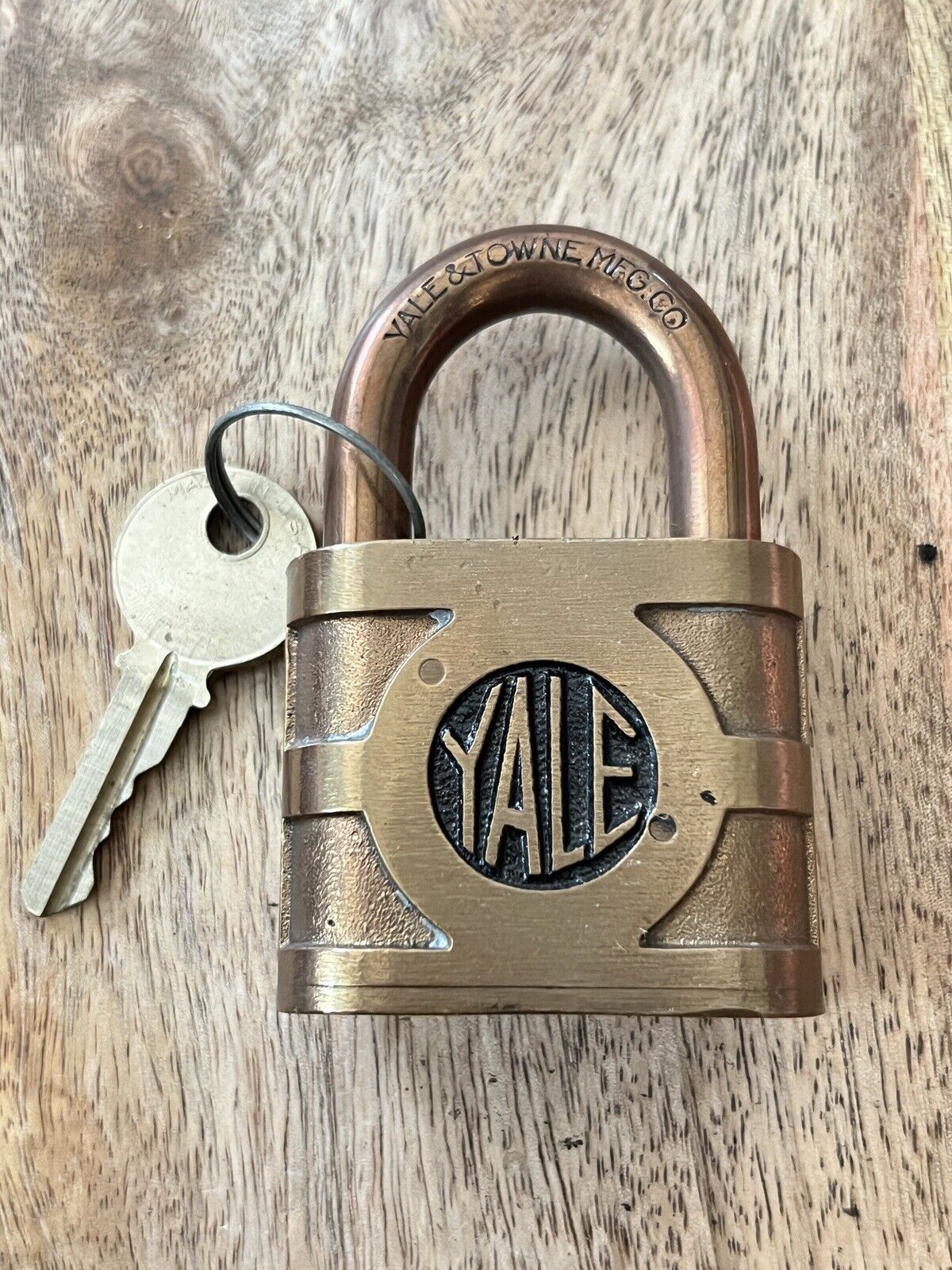 Vintage Old Yale & Towne Padlock With Key