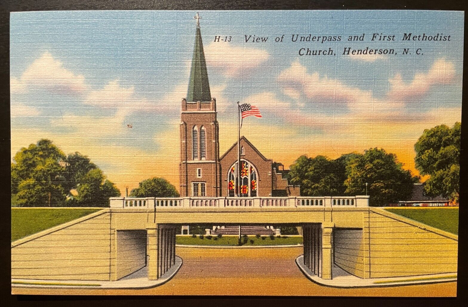 Vintage Postcard 1930-1945 First Methodist Church, Henderson, North Carolina NC
