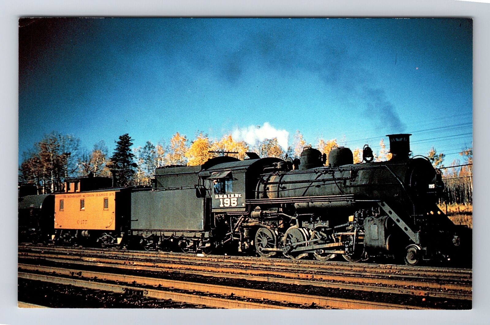 Duluth Missabe Iron Range RW #195, Train, Transportation Vintage Postcard