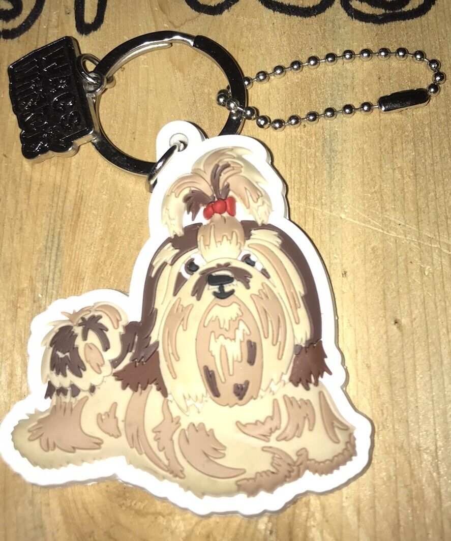 Shih-Tzu Dog Lover Wags & Whiskers Keychain Backpack Purse Fob Adorable rubber