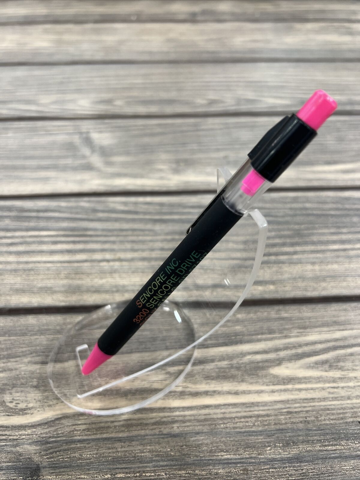 Vintage Pen Sencore Inc Sioux Falls South Dakota Pink Black Floaty