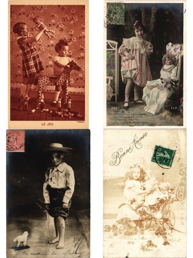 CHILDREN WITH TOYS, PLAYING,  80 Vintage Postcards Pre-1940 (L6947)