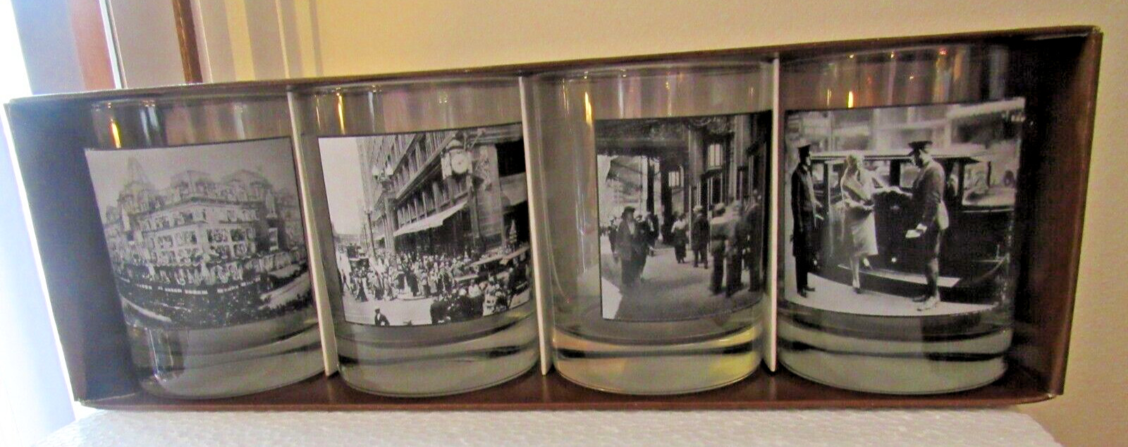 Marshall Field's Collectible Give the Lady What She Wants Bar/Drink Glasses NIB
