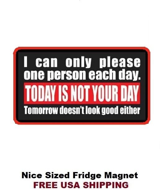 533 - Funny Not Your Day Nice Refrigerator Magnet 