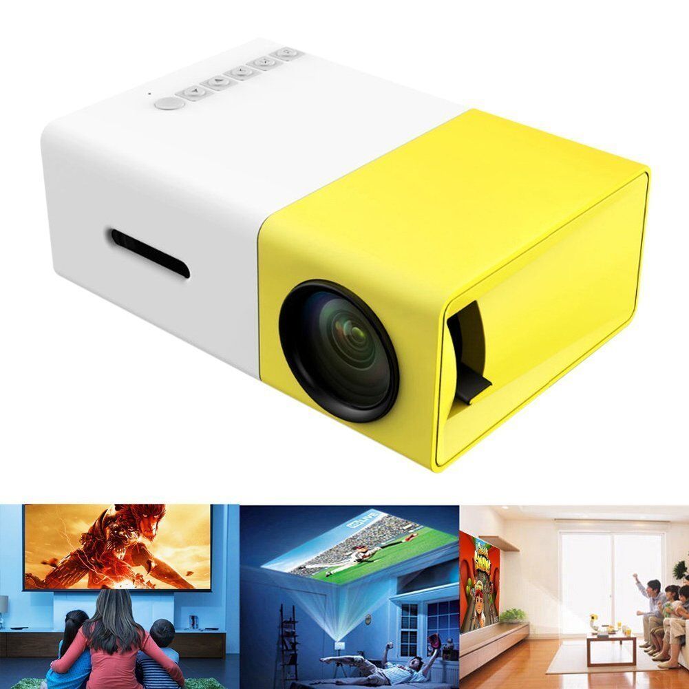 Lumi Full HD Mini Ultra Handheld Projector with USB/SD/AV/HDMI White / Yellow