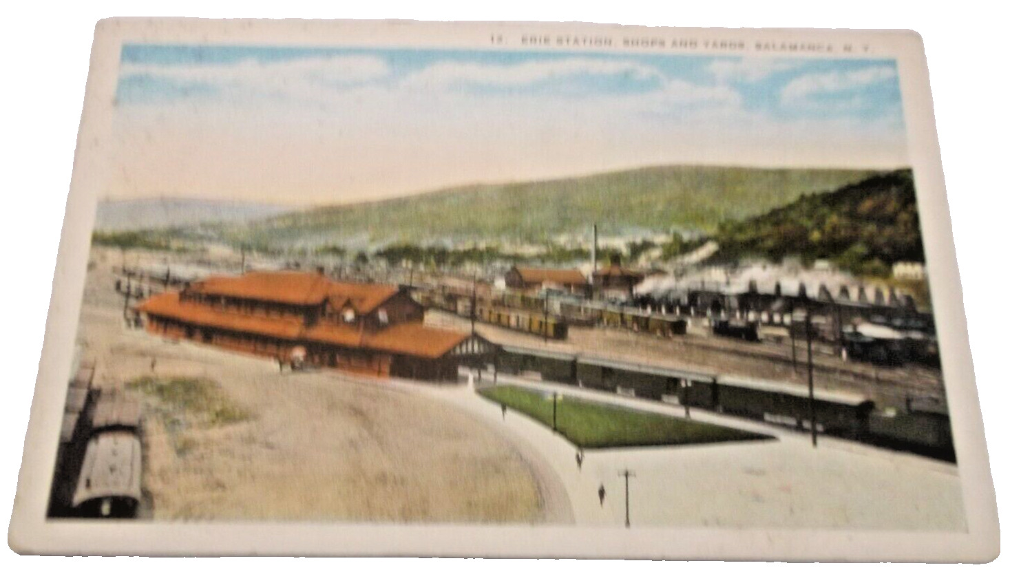 1923 ERIE RAILROAD SALAMANCA NEW YORK PASSENGER STATION USED POST CARD