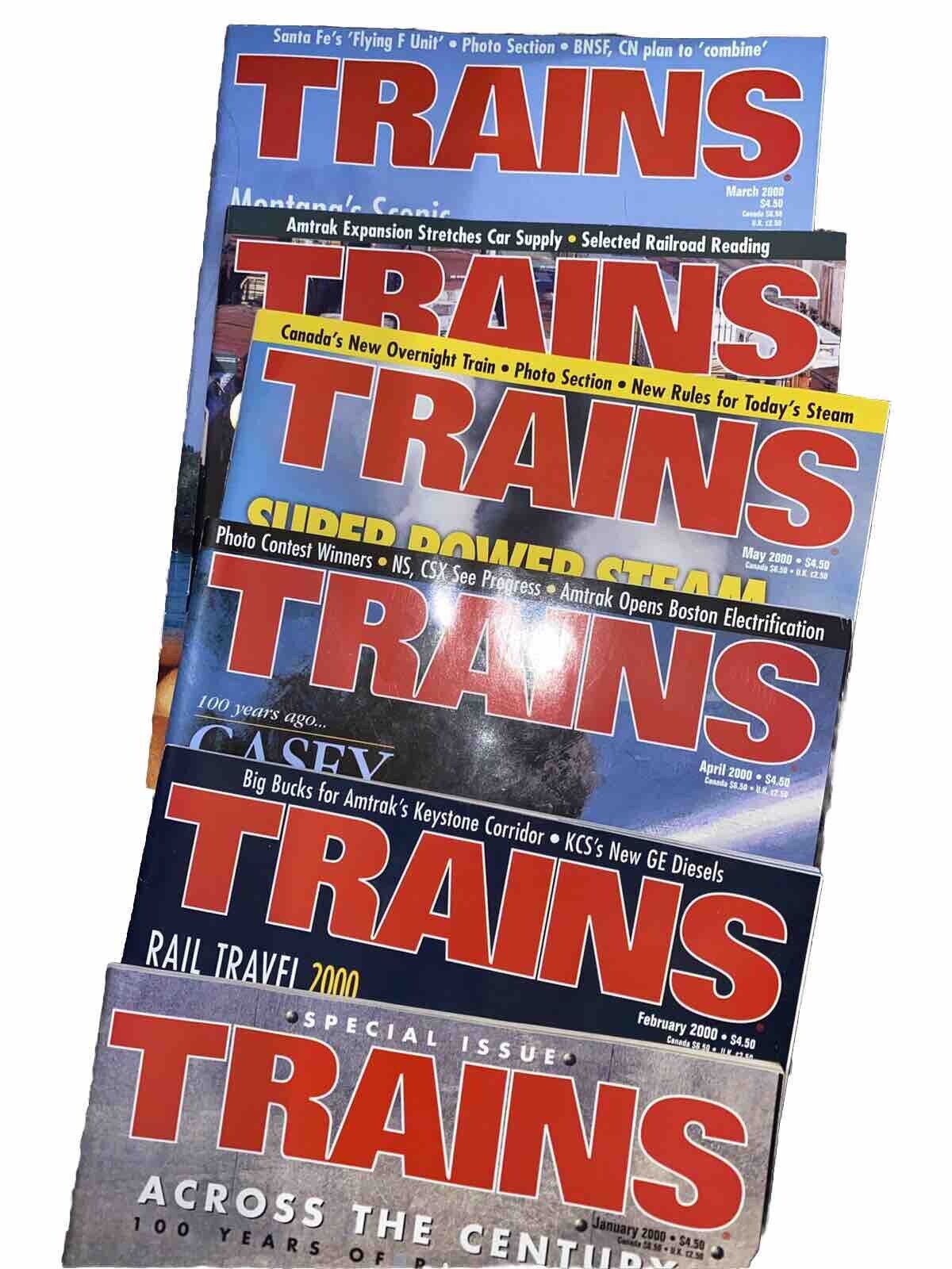 Trains 2000 Magazine 6 Issues Jan Feb March April May June Magazines