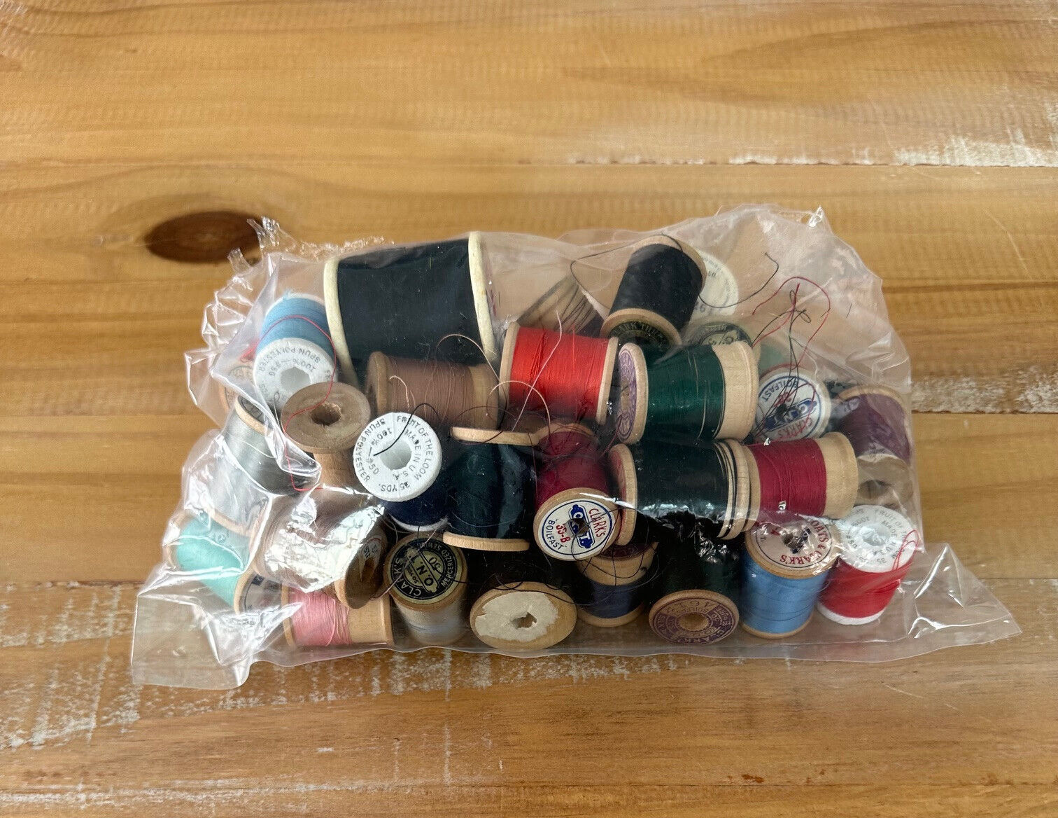 Vintage Lot Of Thread Spools, Fruit Of The Loom, Clarks And More