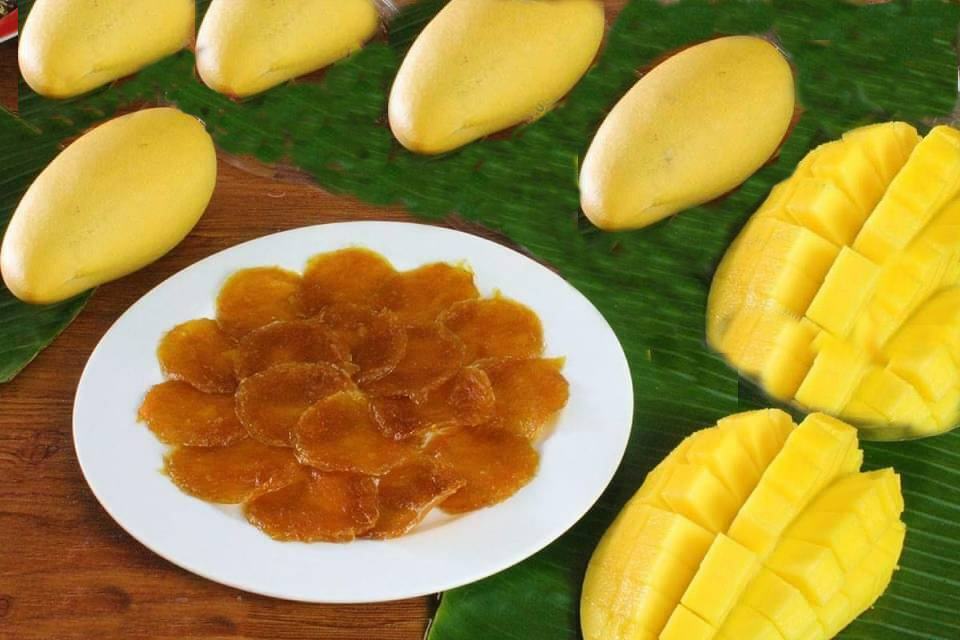 Thai Mango Fruit Jam Sheet Sweet Sour Chewy Snack Candy Asia Food Tea Time Party