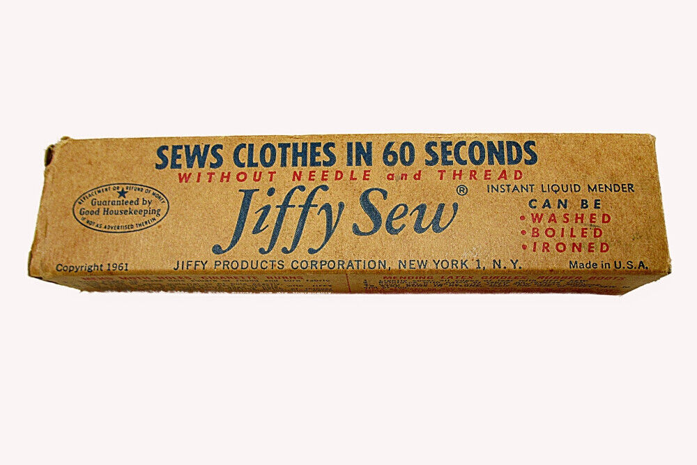Vintage Jiffy Sew collectable original package with instructions liquid mender