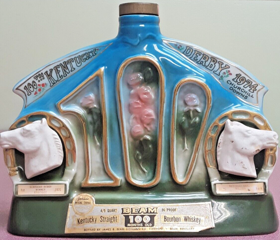 EMPTY VTG 1974 - 100th Anniversary - Kentucky Derby Jim Bean Whiskey Decanter