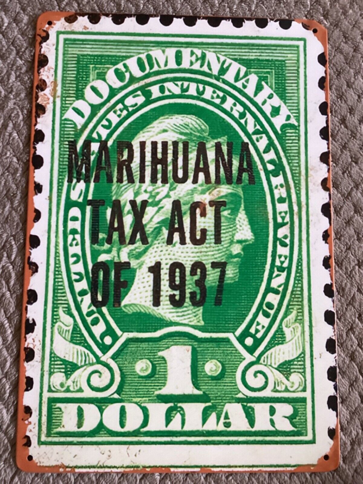 1937 Marijuana Tax Act of 1937 US IRS HCHANA 8x12 Retro Metal Tin Sign