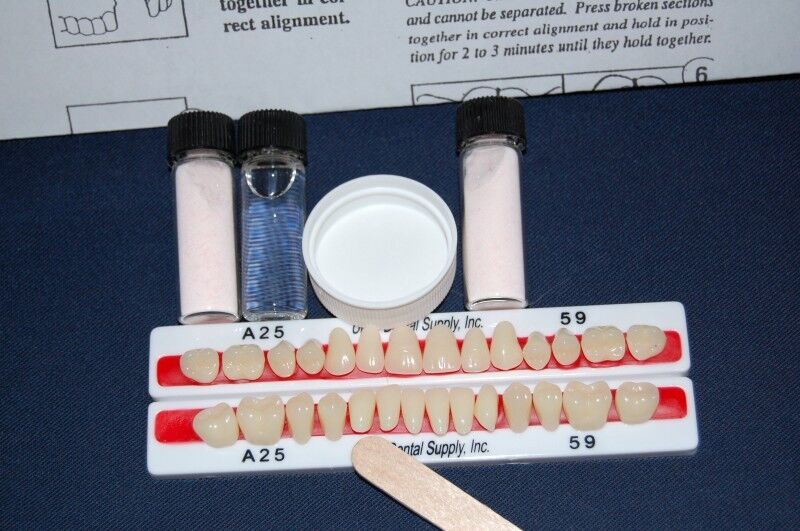 Denture Repair Kit w/ 28 Quality Denture Teeth Included  Great Value 